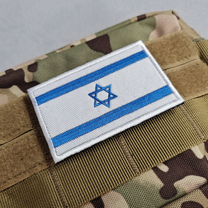 Bán buôn Israel Cờ chiến thuật vá chất lượng cao Thêu Logo tùy chỉnh trở lại móc armband huy hiệu - Product Image 4