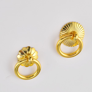 <b>Gold</b> Zinc Alloy Ring Handle <b>Drawer</b> <b>Pull</b> Hardware Accessory Durable - Product Image 1