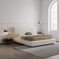 Lit double moderne minimaliste de haute qualité en bois de pin massif et contreplaqué, insonorisant, pour chambre à coucher