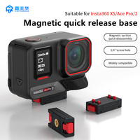 Base de fixation magnétique à dégagement rapide compatible avec trépied, perche à selfie et cage de caméra pour Insta360 Ace Pro, Ace, X2, X3, X4, X5