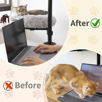 Lit réglable pour chat pour bureau Rotation à 360 ° Bureau parfait Nid pour animal de compagnie Lit pour chat Lit confortable pour animal de compagnie