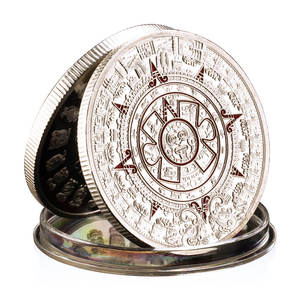 マヤメモリアルピラミッドコインシルバーメッキアメリカンメキシコアステカ外国非通貨コイン - Product Image 1