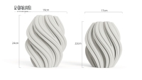 Vase en céramique moderne au design unique scandinave minimaliste, imprimé en 3D blanc
