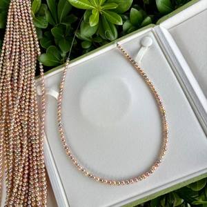 Collier pendentif pour femme en argent S925 de fabrication industrielle, perle d'eau douce blanche et violette 11-12 mm, forte luminosité, légers défauts - Product Image 5