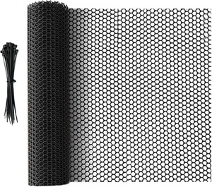 Grillage en plastique noir <span class=keywords><strong>de</strong></span> 15,7 po x 6,56 pi <span class=keywords><strong>pour</strong></span> clôture <span class=keywords><strong>de</strong></span> poulailler et <span class=keywords><strong>filet</strong></span> <span class=keywords><strong>de</strong></span> sécurité <span class=keywords><strong>pour</strong></span> chats sur balcon - Product Image 3