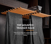 Porte-pantalons coulissant double rangée haut de gamme en alliage d'aluminium nano-métal, organisateur de penderie et rangement de placard