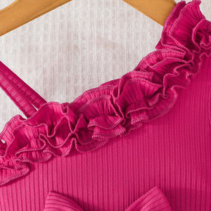 Squisito abito senza maniche da ragazza <span class=keywords><strong>con</strong></span> motivo a farfalla <span class=keywords><strong>con</strong></span> bordo volant abbigliamento per bambini per feste all'ingrosso - Product Image 2