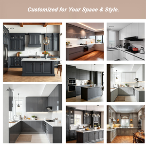 Meuble de cuisine modulaire en bois moderne Alvin <span class=keywords><strong>Family</strong></span> Use avec robinet, tiroir, panier et rangement sur mesure pour salle à manger, maison, villa, appartement - Product Image 2