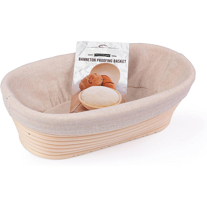 Panier ovale avec couvercle en tissu