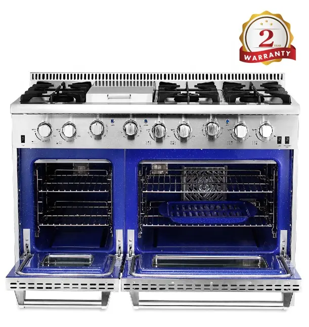 Hyxion 48 polegadas High-End fogão a gás forno com Grill 6 queimadores