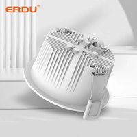 Plafonnier encastré LED ERDU 18W carré, lumière LED en aluminium, spectre complet COB, spot encastré COB
