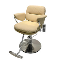 Fauteuil de Barbier Haut de Gamme en Acier Inoxydable, Style Moderne et Minimaliste pour Salons de Coiffure - Chaise de Coiffage Inclinable à Hauteur Réglable, Tendance et Élégante