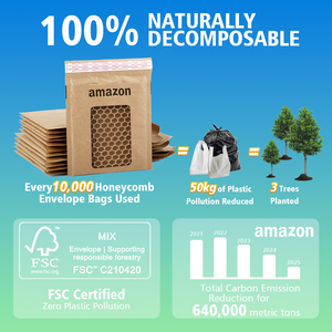 Formato personalizzato eco-friendly carta Kraft a nido d'ape mailer-sostenibile antiurto spedizione all'ingrosso consegne <span class=keywords><strong>corriere</strong></span> durevoli - Product Image 2