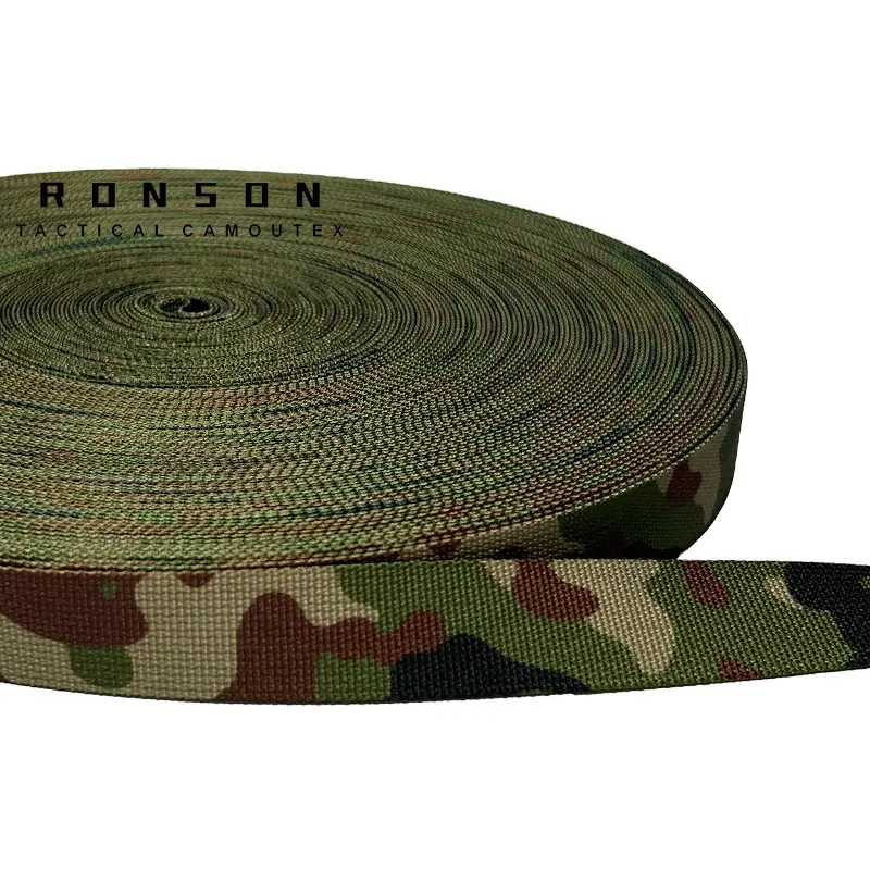 Ronson 100% Nylon webbing JSDF Woodland camouflage webbing tactical 25mm printed webbing