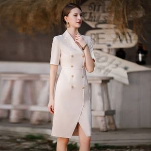 <span class=keywords><strong>Abiti</strong></span> Estivi Formali da <span class=keywords><strong>Donna</strong></span> Sexy Color Champagne al Ginocchio con Cintura per Ospiti di <span class=keywords><strong>Matrimonio</strong></span> 2023 Ultimo Design - Product Image 3