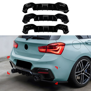 BMW 1 Series F20 F21 LCI M Sport Rear Lip Spoiler PP Body Kit Piano Black Carbon Fiber Texture - Product Image 1