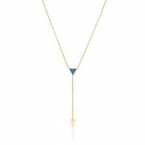 Lariat Design Turquoise Triangle Forme Collier Pendentif Turc En Gros Fabriqué À La Main 925 Bijoux En Argent Sterling - Product Image 2
