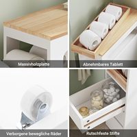 Armoire de salle de bain ultra-étroite de 23 cm de large à 3 tiroirs sur roulettes, unité de rangement mobile peu encombrante avec étagère ouverte pour toilettes et cuisine