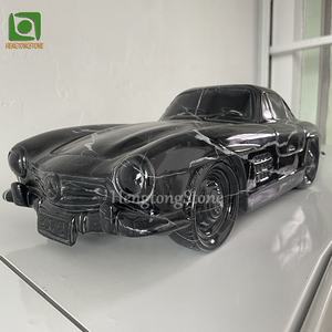 ศิลปะหัตถกรรมในร่มขนาดเล็กรูปปั้นรถยนต์หินอ่อนสีดำรูปปั้นหินนามธรรม - Product Image 1