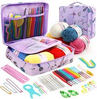 59 pièces débutant Crochet ensemble complet bricolage matériel paquet Portable sac de rangement avec Laine Pour tricot laine fil costume