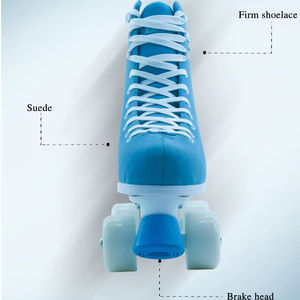 Patin à roulettes Quad 4 roues de haute <span class=keywords><strong>qualité</strong></span> pour patinoire à louer Chaussures de patinage en daim bon marché pour adultes - Product Image 6