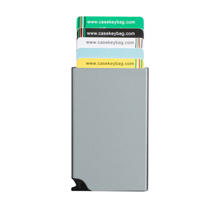 Porte-cartes multifonction pour hommes en aluminium, personnalisable, avec blocage RFID et compatible NFC, tendance, vente en gros - Product Image 2
