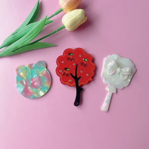 Espejo de Maquillaje Acrílico Personalizado al por Mayor, 6 Estilos Kawaii, Espejo Cosmético Portátil de Acetato con Diseño Marmoleado para Regalos - Product Image 3