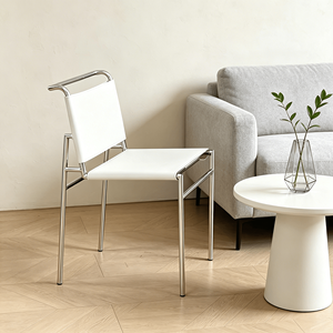 Silla <span class=keywords><strong>de</strong></span> <span class=keywords><strong>Comedor</strong></span> Moderna Minimalista <span class=keywords><strong>de</strong></span> Metal Reforzado con Asiento <span class=keywords><strong>de</strong></span> Cuero <span class=keywords><strong>para</strong></span> Salas <span class=keywords><strong>de</strong></span> Estar/Comedores - Product Image 2