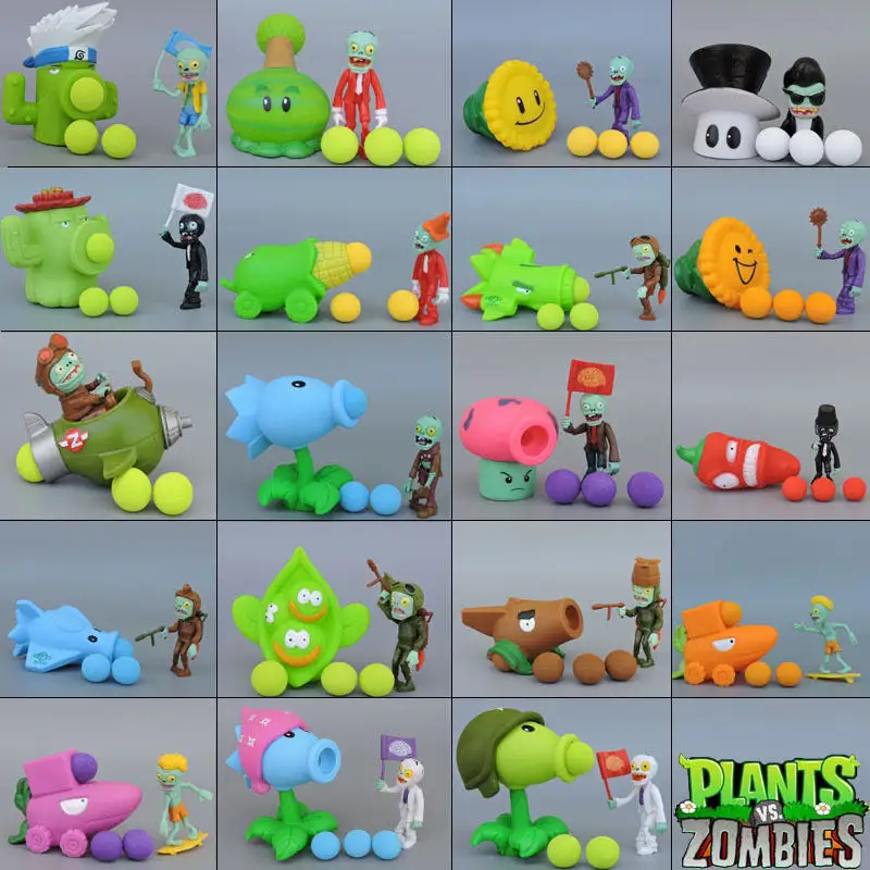 40 piezas Plantas vs Zombies Acción Figuras Set Juguetes Niños Regalo 5-8CM 