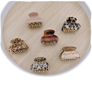 مشابك شعر بلاستيكية صغيرة عالية الجودة بألوان هندسية عصرية للنساء والفتيات، بيع بالجملة - Product Image 2