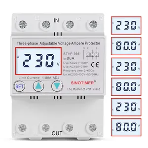 SINOTIMER SVP916 80A Home Usage Din Rail Adjustable Surge 220V Voltage Protector Relay with Over Current Protection