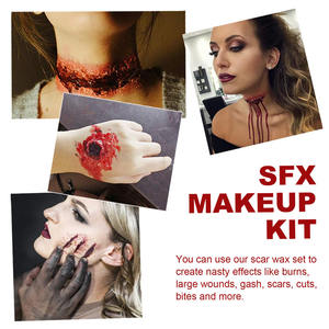 Nouveau Kit de <span class=keywords><strong>maquillage</strong></span> Halloween SFX, cicatrices sans danger pour la peau, cire, <span class=keywords><strong>faux</strong></span> sang, effets de Gel, ensemble de <span class=keywords><strong>maquillage</strong></span> pour les blessures réalistes - Product Image 4