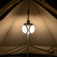 Lanterne de camping LED portable multifonctionnelle pliable à énergie solaire pour extérieur, rechargeable par USB, indice IP67, ABS, CRI élevé 90