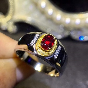 Sgarit Đá Quý Đồ Trang Sức Nhà Máy Bán Buôn Sang Trọng 18K Vàng Nam Phi Bất Kim Cương 0.5ct Tự Nhiên Chim Bồ Câu Máu Đỏ Ruby Nhẫn - Product Image 2