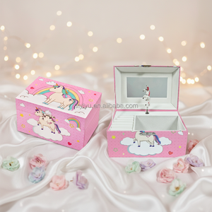 Carillon stampa cartone animato fantasia classica manovella unicorno Design rotante per personalizzare le scatole musicali multifunzionali - Product Image 6