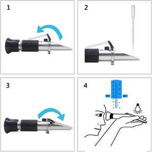 Réfractomètre à miel professionnel 3-en-1 réfractomètre à miel Brix/humidité/testeur de baume avec ATC - Product Image 2