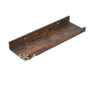 Wooden Floating <b>Shelf</b> <b>Wall</b> <b>Mounted</b> Rectangle 1 Layer Christmas Decoration Display Rack Living Room Storage Organizer - Product Image 1