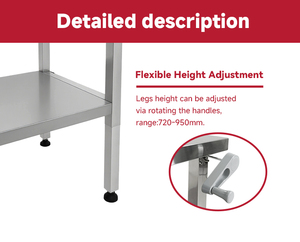 Factory Made Adjustable Height <b>Work</b> <b>Table</b> Ergonomic <b>Work</b> <b>Table</b> With UIndershelf For Kitchen - Product Image 3
