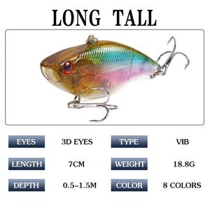 Señuelos VIB de Silicona Dura de Simulación 3D de 18.8g/70mm al por Mayor para Pesca de Lubina, Cebo de Pesca para Peces de Agua Salada, Señuelos de Plástico Duro para Pesca - Product Image 3
