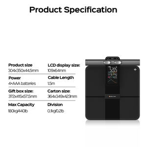 Para básculas de grasa corporal inteligentes de alta precisión, pantalla TFT de 8 electrodos para LCD inalámbrico alimentado por batería que pesa 180kg IMC - Product Image 6