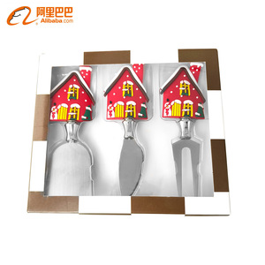 Christmas House Stainless Steel Cheese Knife Set 3 Pc Dishwasher Safe Cutlery For Holiday Serving - Product Image 2