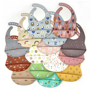 Bavoirs pour bébé en silicone à logo privé personnalisés marque personnalisée BAS quantité minimale de commande design coloré OEM ODM prix d'usine bavoir étanche pour enfants - Product Image 3