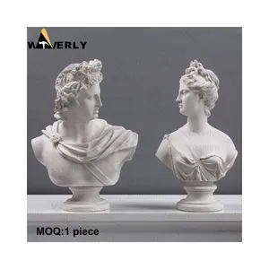 Waverly High End Custom Design Nordic Greek Mythology Statue Hand Carving Marble Stone Bust The Sculpture Of Apollo The Sun God