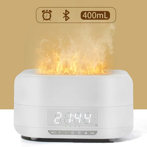 Commercio all'ingrosso multifunzione sveglia umidificatore aria simulazione olio fuoco umidificatore fiamma BT diffusore di olio essenziale per la musica - Product Image 3