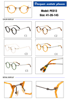 PES13 Lunettes à la mode en acétate polygone Monture Hommes Femmes Lunettes transparentes optiques pour myopie Lunettes de prescription de luxe en tortue