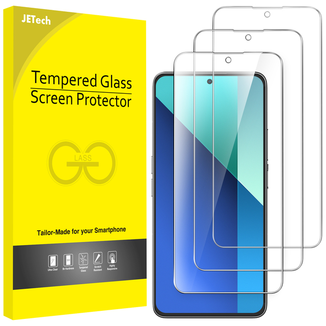 Screen Protector for Xiaomi Redmi Note 13 4G, 9H Tempered Glass Film, Anti-Scratch, HD Clear, 3-Pack