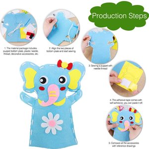 Kit de marionetas de mano para fiesta de cuentos en preescolar, Kit de artesanía de costura de animales para niños, Kit de marionetas de calcetín de fieltro para proyectos de arte y artesanía DIY - Product Image 2