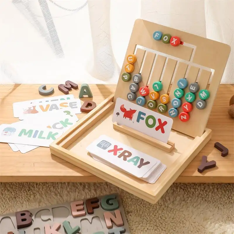 Wooden Alphabet Board Montessori Toys Preschool Early Learning Educational Toys for Children Toddlers