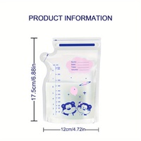 Pochette de stérilisation en plastique pour lait maternel, imprimée en héliogravure avec logo personnalisé, à fermeture éclair, étanche, avec encoche de déchirement