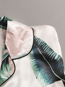 Conjunto de Pijama de Seda Satén Estampado para Mujer, 2 Piezas, Camiseta de Manga Larga y Pantalones, Ropa de Dormir, Conjunto de Pijama para Mujer - Product Image 5